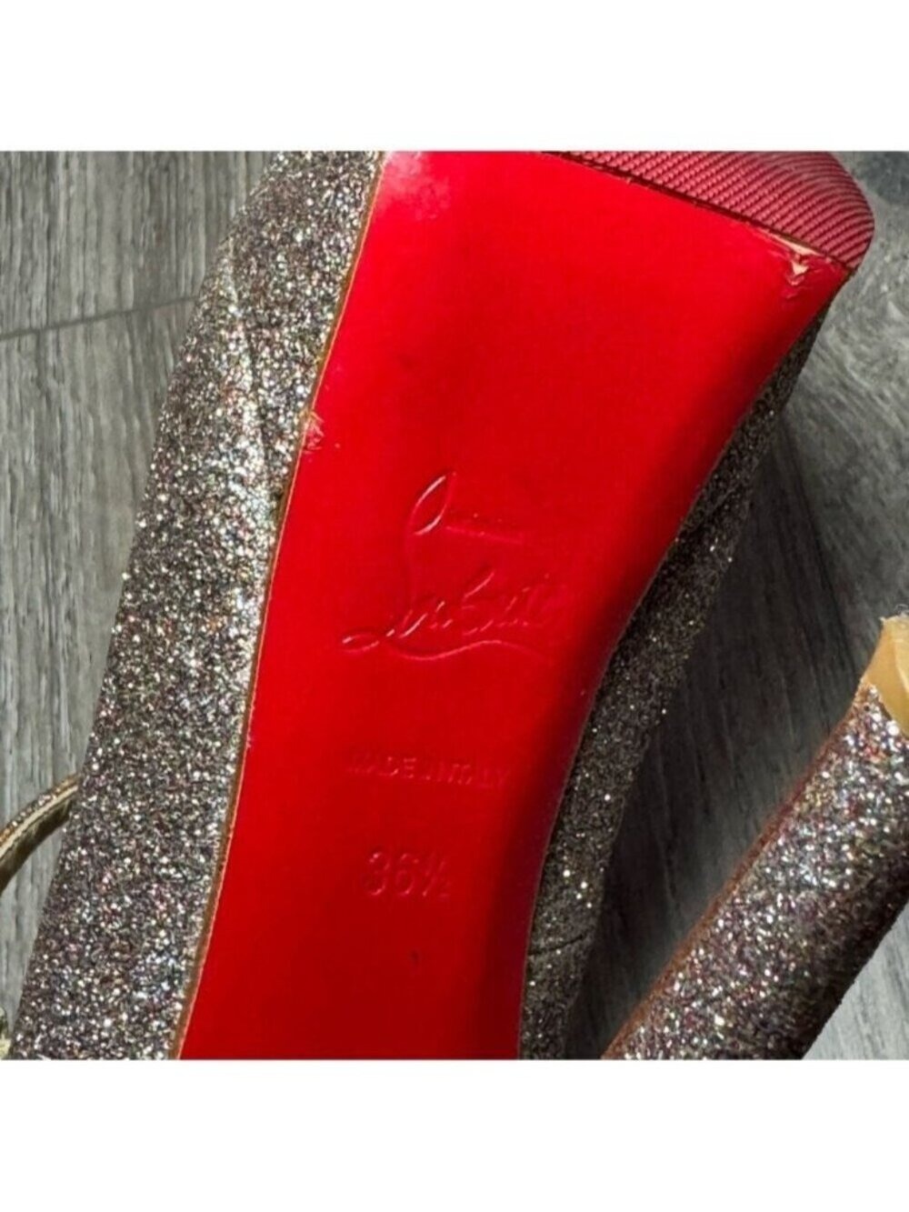 Christian Louboutin Bana 140 Glitter Minispecchio Silver Mary Jane Platform 0412 - Picture 6 of 12